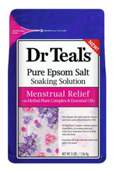 Dr Teal's Menstrual Relief bath salt pour calms mood and eases cramps