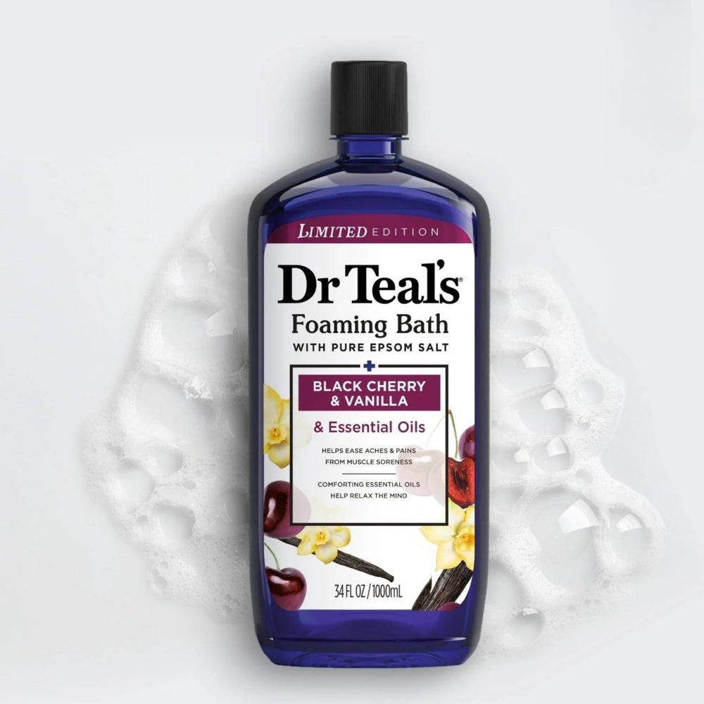 Dr Teal's mineral soak creates a relaxing 20-minute bath.