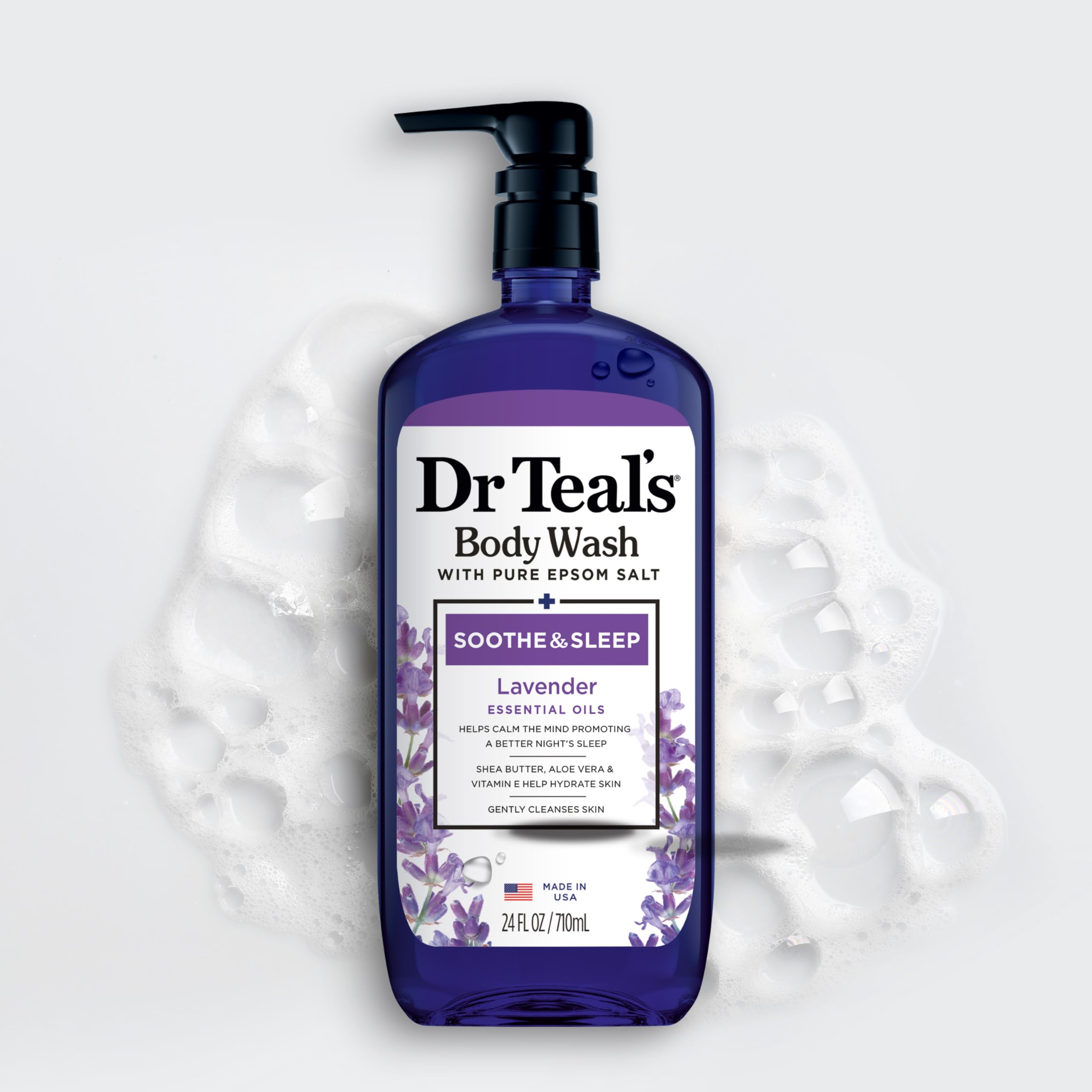 Dr Teal's no harsh ingredients label close-up.