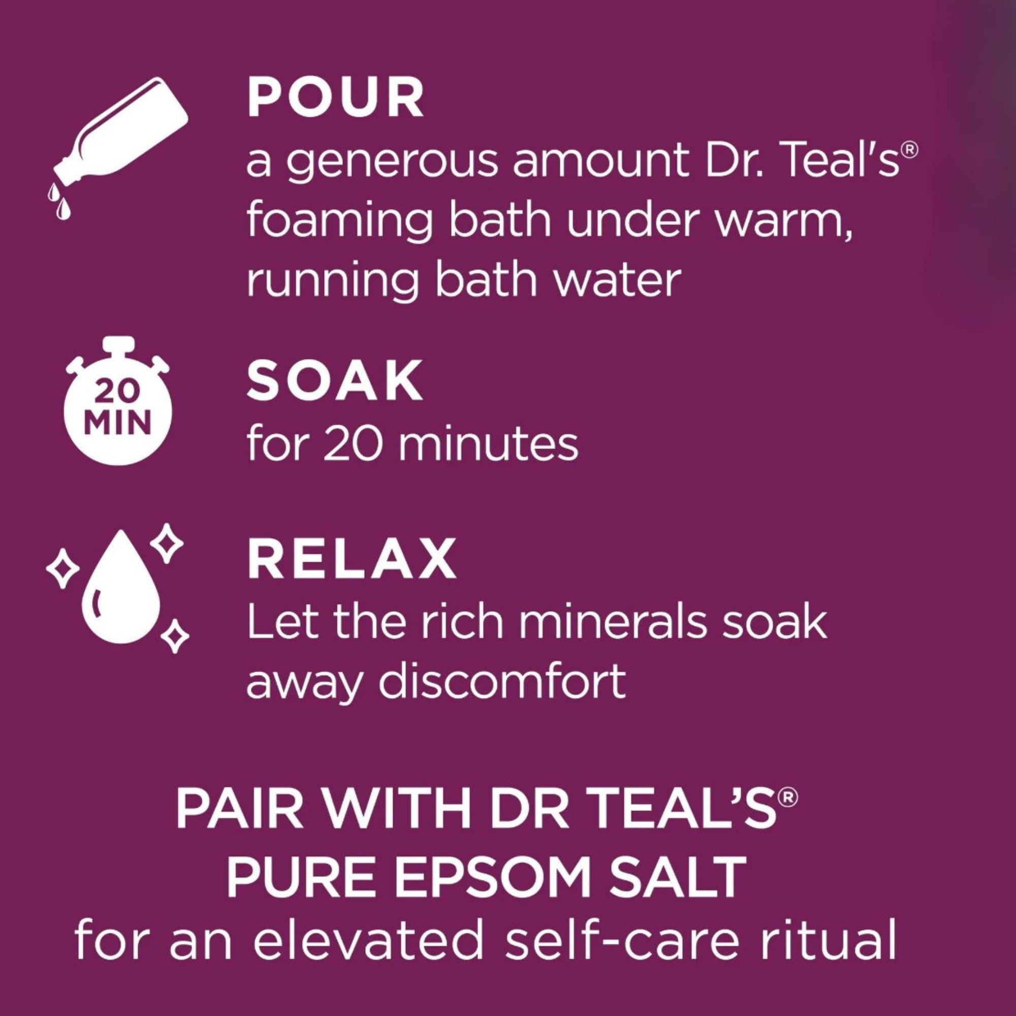 Recyclable containers hold Dr Teal's Limited Edition packaging.