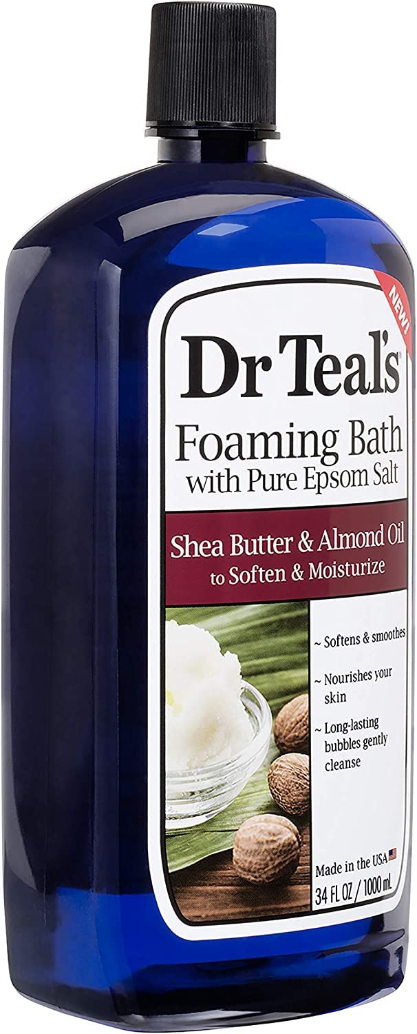 Dr Teal's Vitamin C and Citrus foaming bath bottle promotes glow
