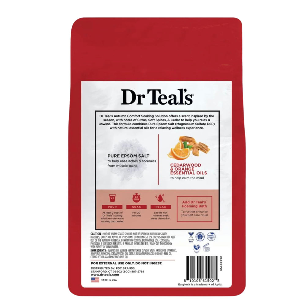Dr Teal's Warm Autumn Comfort bath scene with steam for mood relaxation.