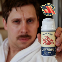Dr Tuggs lotion being applied shows smooth glide for solo time