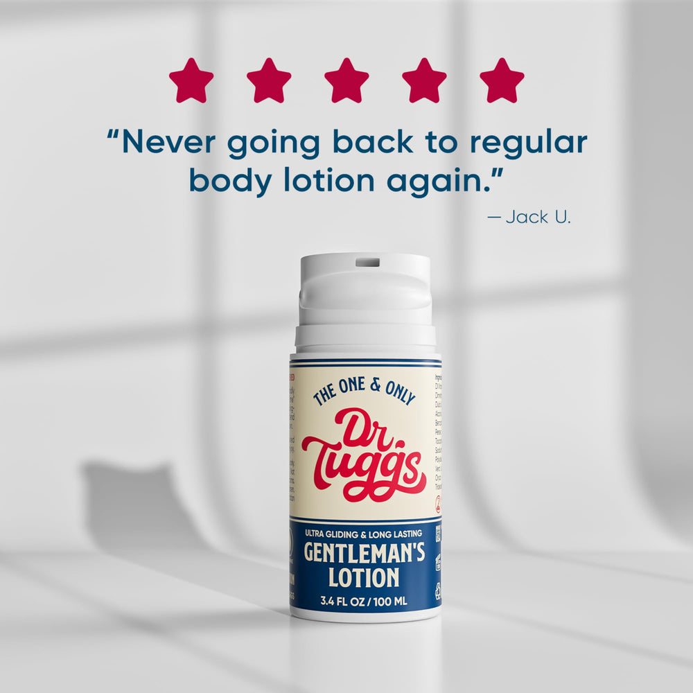 Made in USA Dr Tuggs Gentleman’s Lotion packaging and label