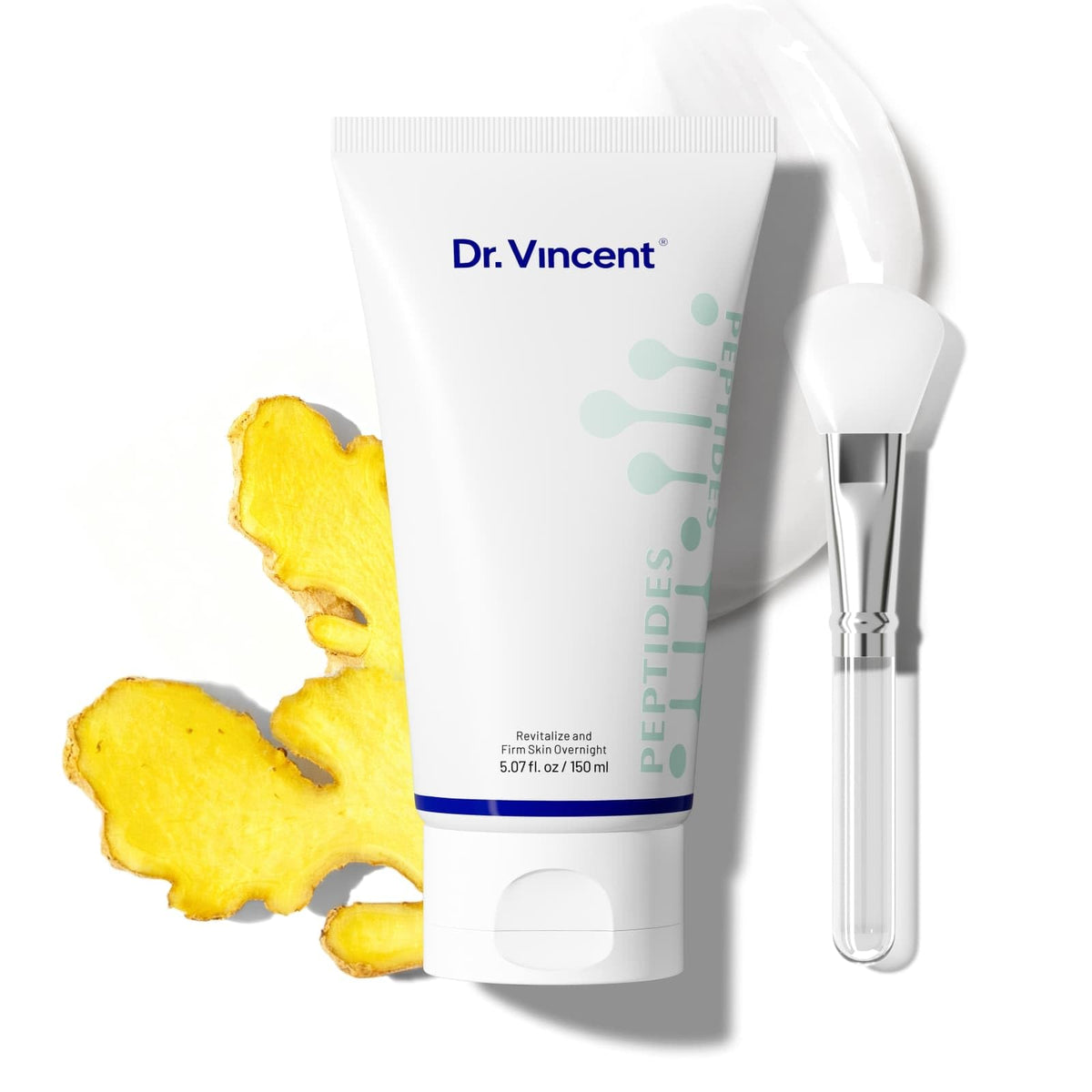 Dr Vincent Glass Glow Collagen Night Wrap Mask jar closeup shows rich texture for overnight nourishment