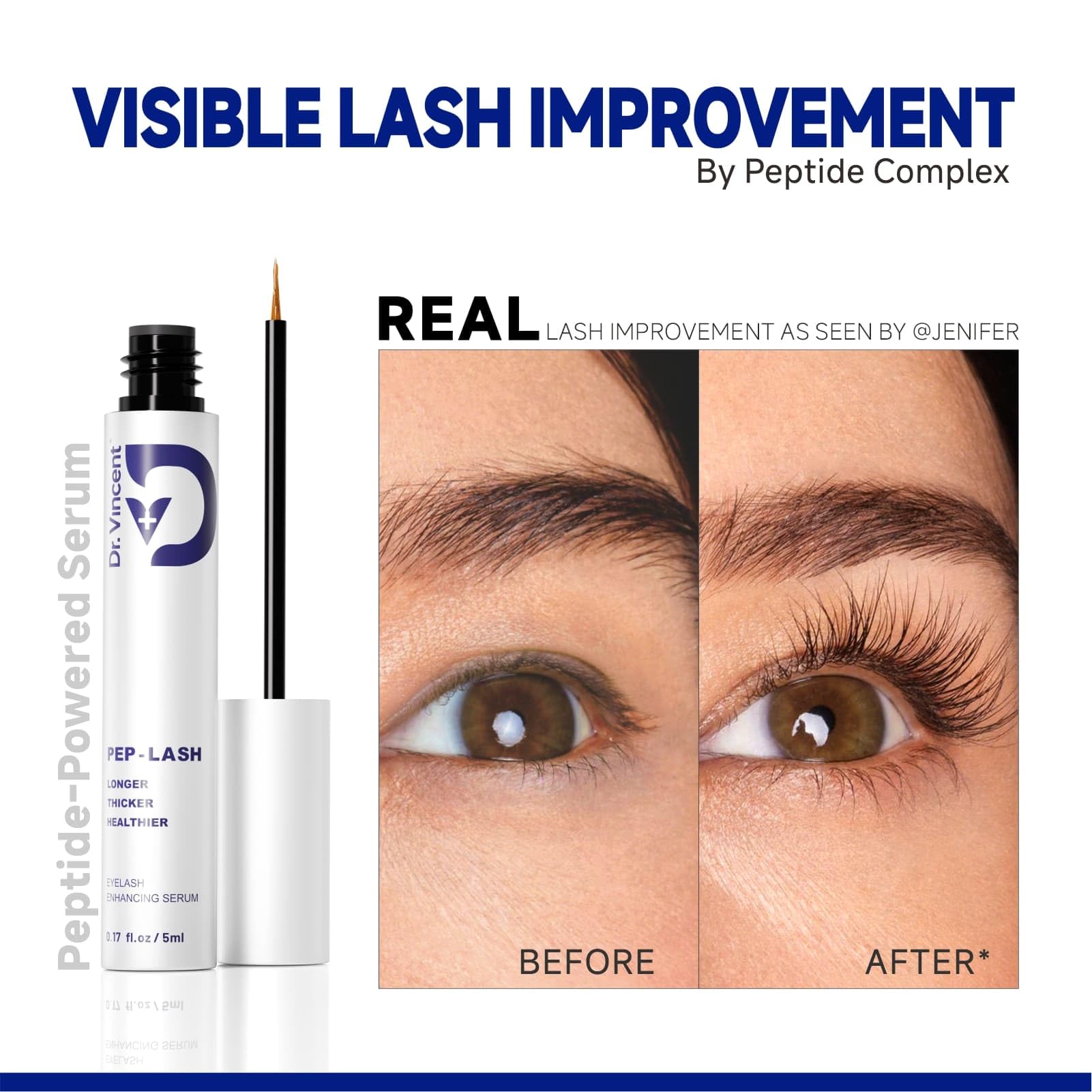 Dr Vincent Lash Serum applicator brush showing precise lash-line delivery.