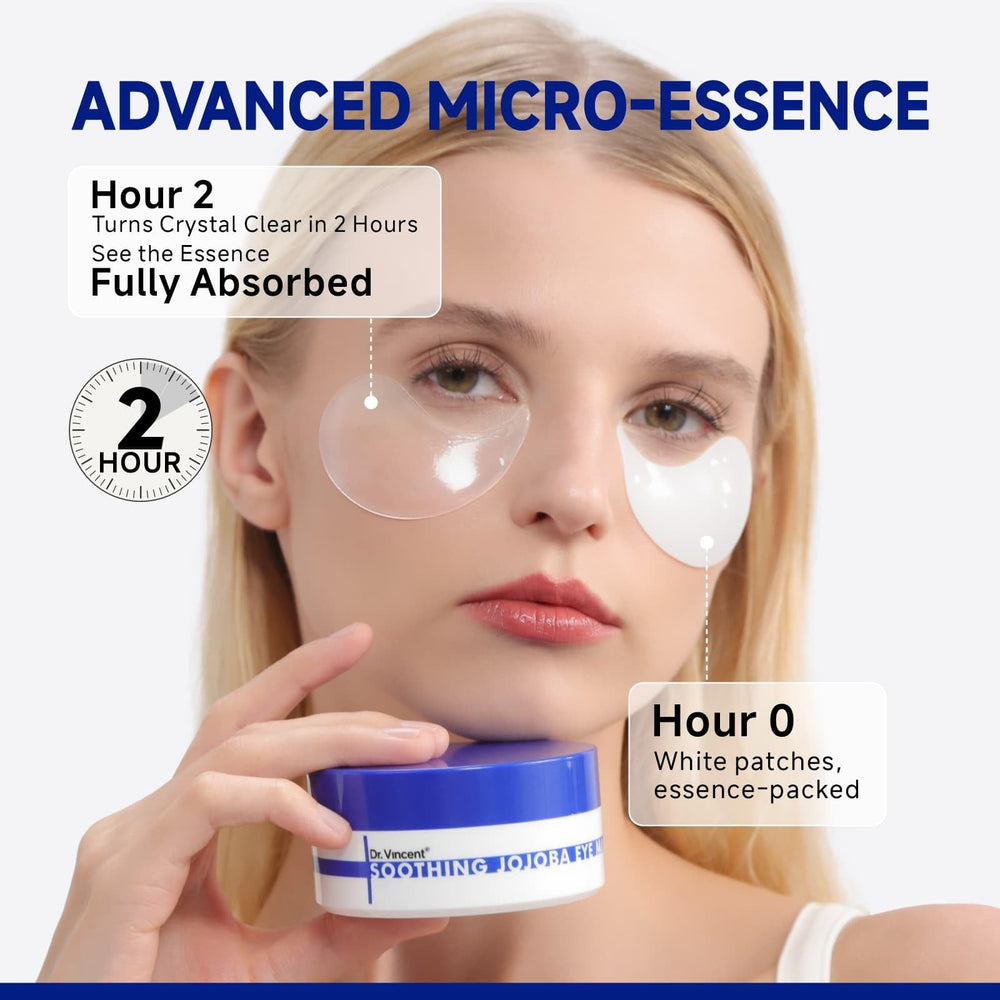 Dr Vincent peptide jojoba under-eye patches crystal collagen focus on absorption