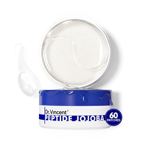 Dr Vincent peptide jojoba under-eye patches in packfront showing hydrating care for brighter under-eye skin