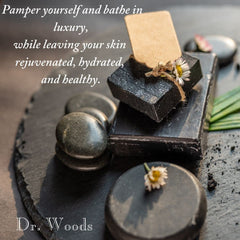 Dr. Woods Raw Liquid Black Soap hands-wash scene emphasizes gentle exfoliation and skin hydration.