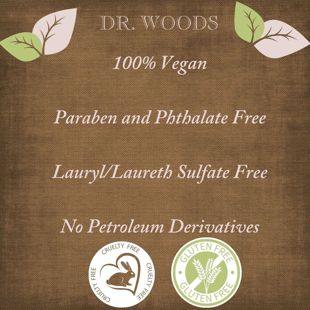 Cruelty-free vegan formula from Dr. Woods Castile Soap pack.