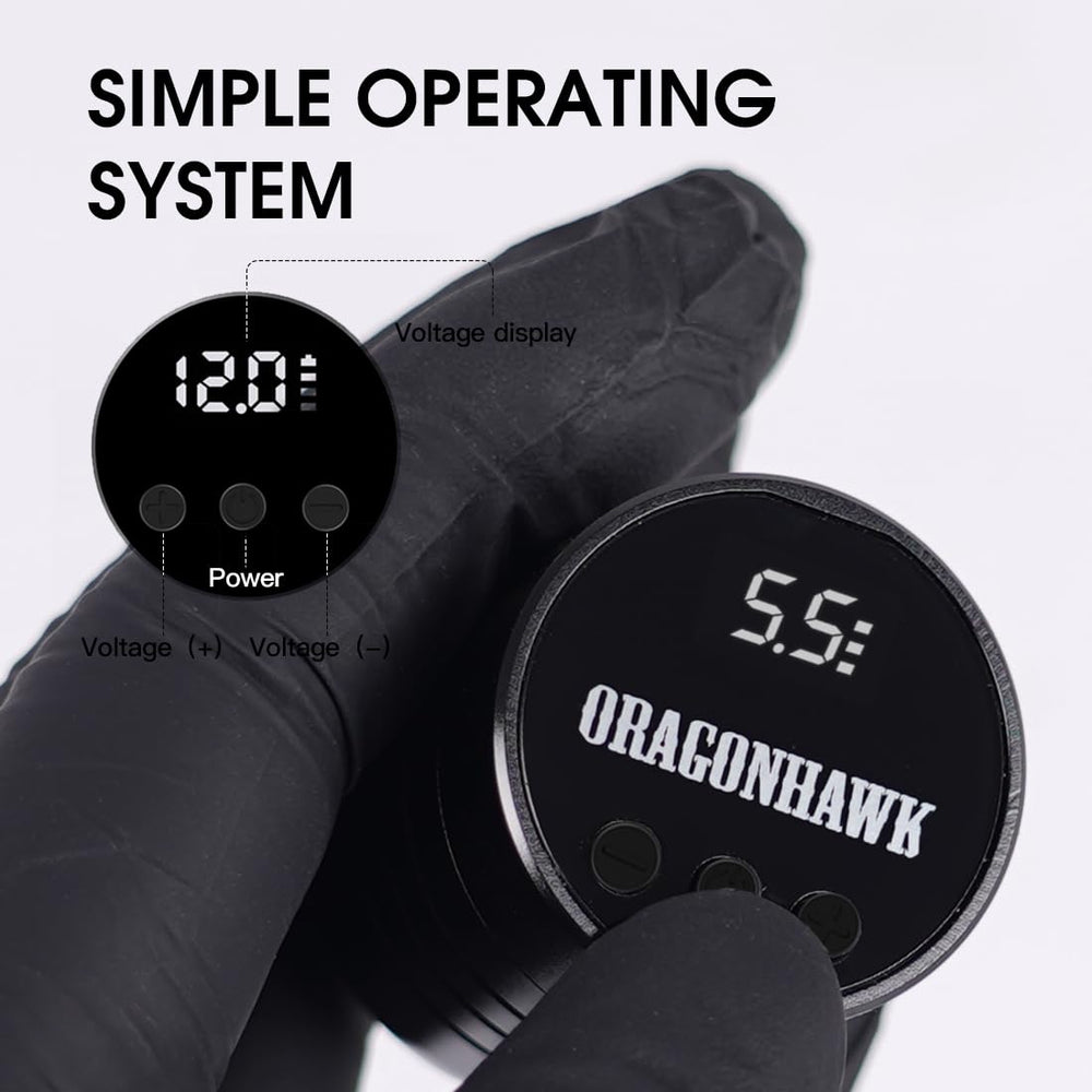 Dragonhawk Atom battery supply compact view for stable practice sessions.