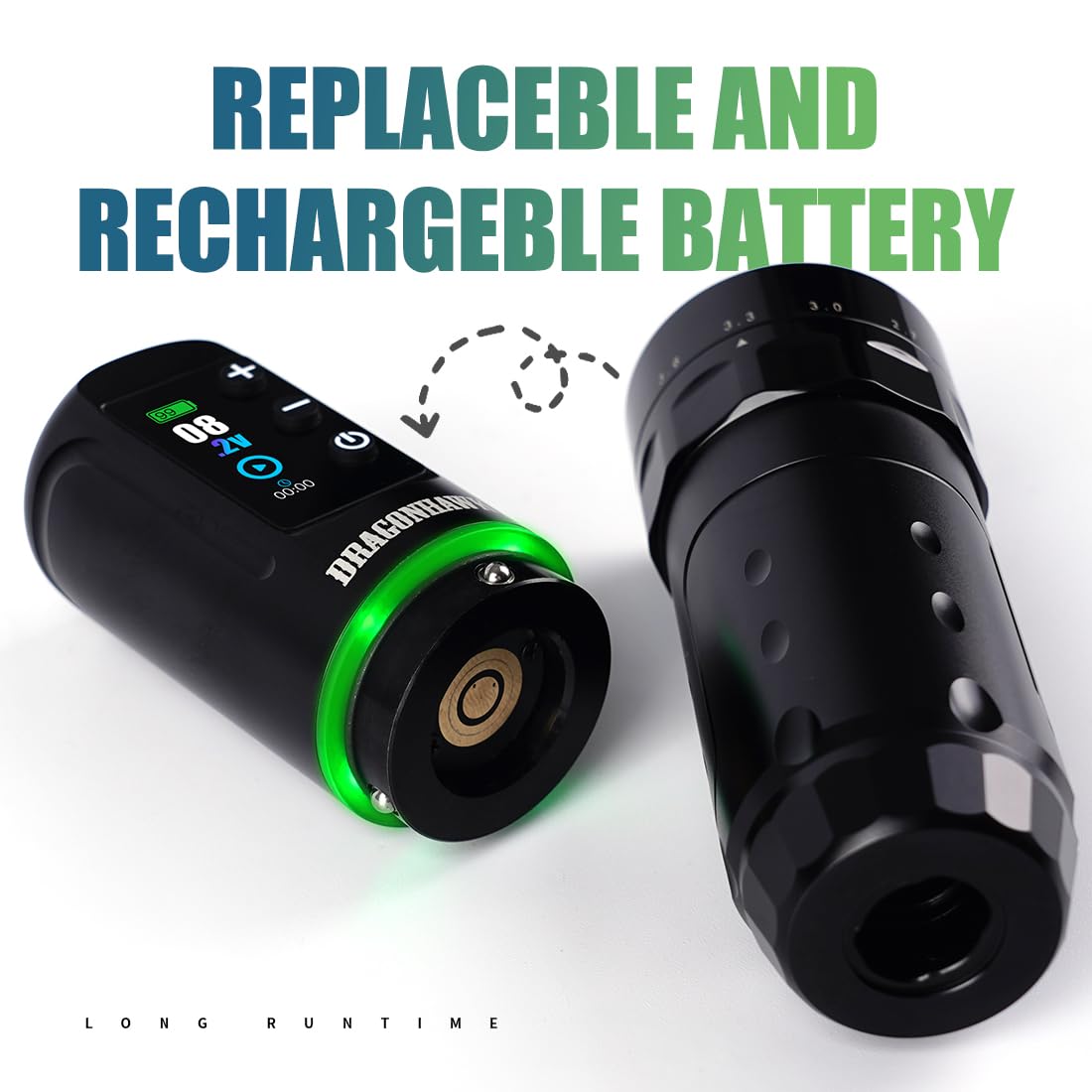 Dragonhawk L3 32 mm grip offers stable handling for long tattoos.
