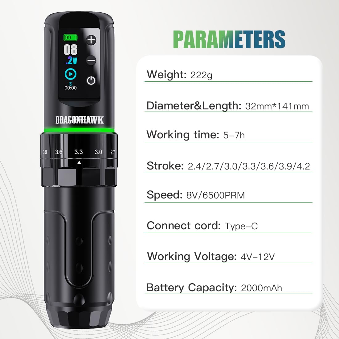 Dragonhawk L3 RCA jack compatibility ensures stable power during sessions.