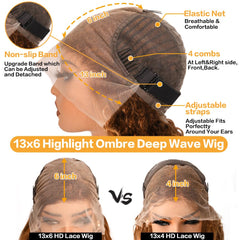 Draixil Honey Blonde 30-inch deep wave wig showcases dramatic length and movement.