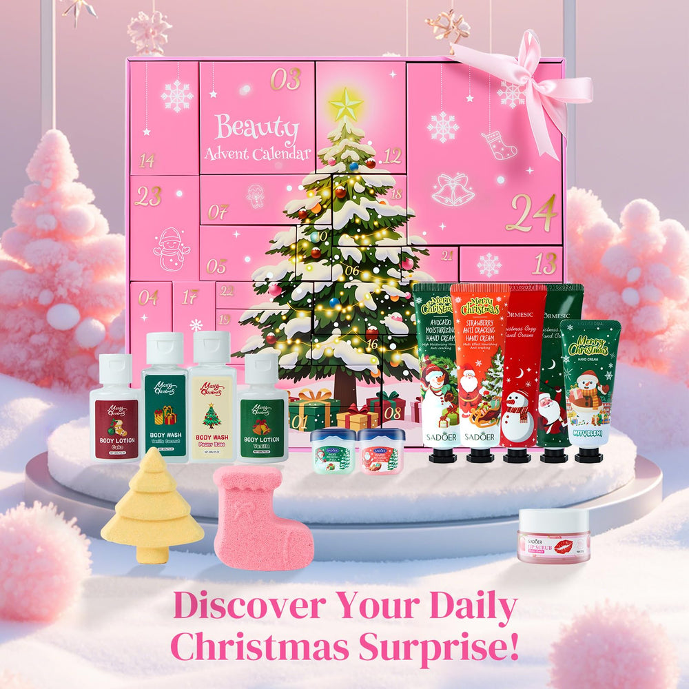 DRAWFAR Advent Calendar 2025 box opening reveals daily treat options for pampering rituals.