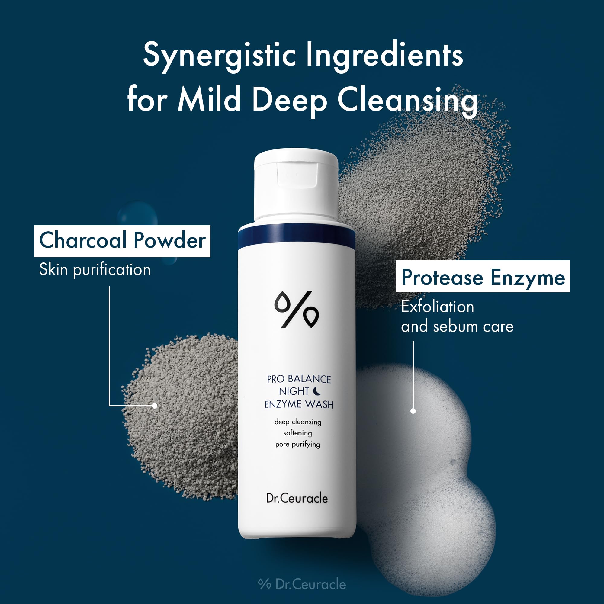 Dr.Ceuracle Pro Balance Enzyme Powder Wash foam-lather demonstrates gentle, deep-cleanse potential.