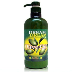Dream Dream Olive Oil Lotion bottle 750ml for salon use delivers deep moisture.