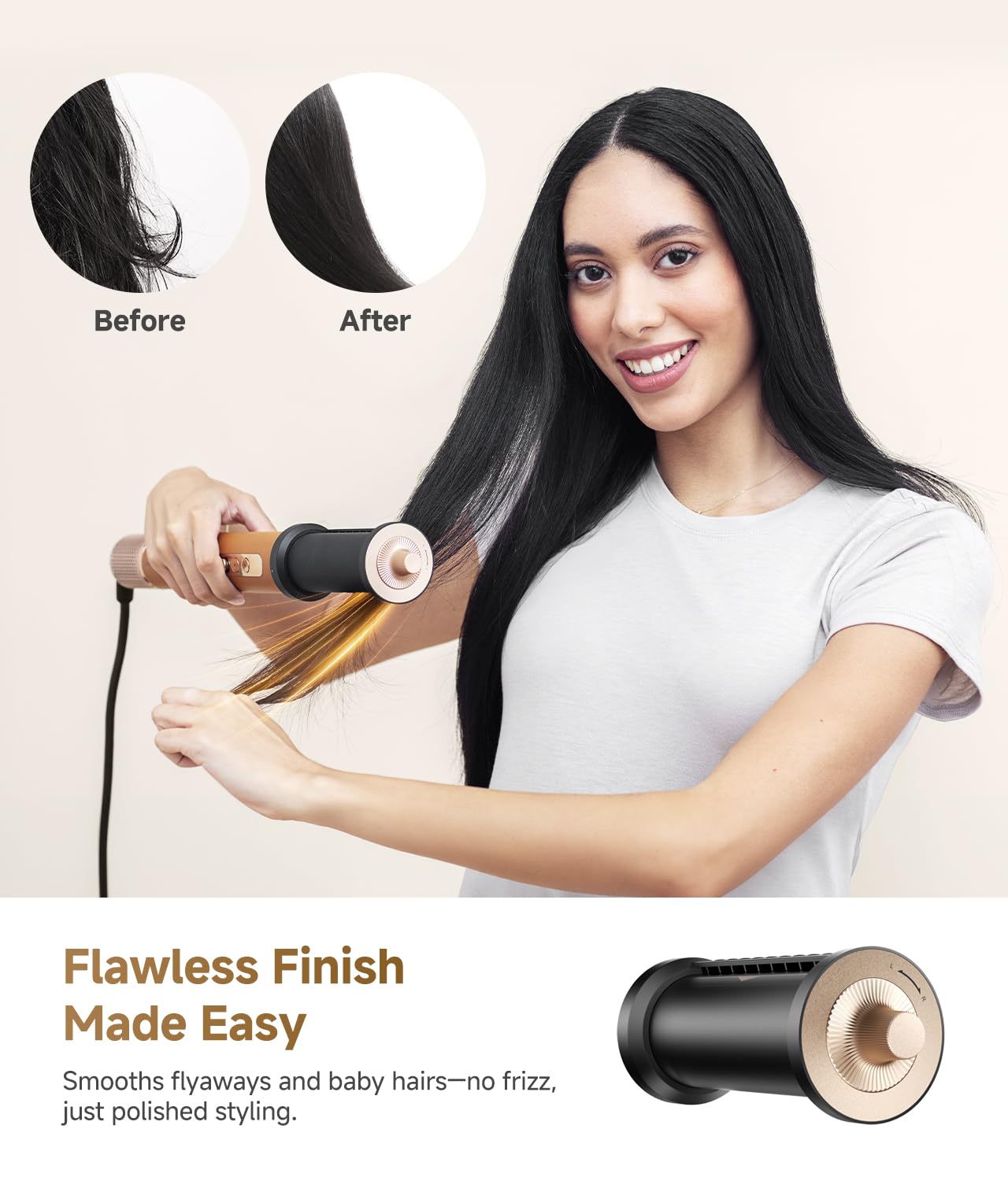 DREAME AirStyle Pro volumizing attachment creates lift and body for volume.