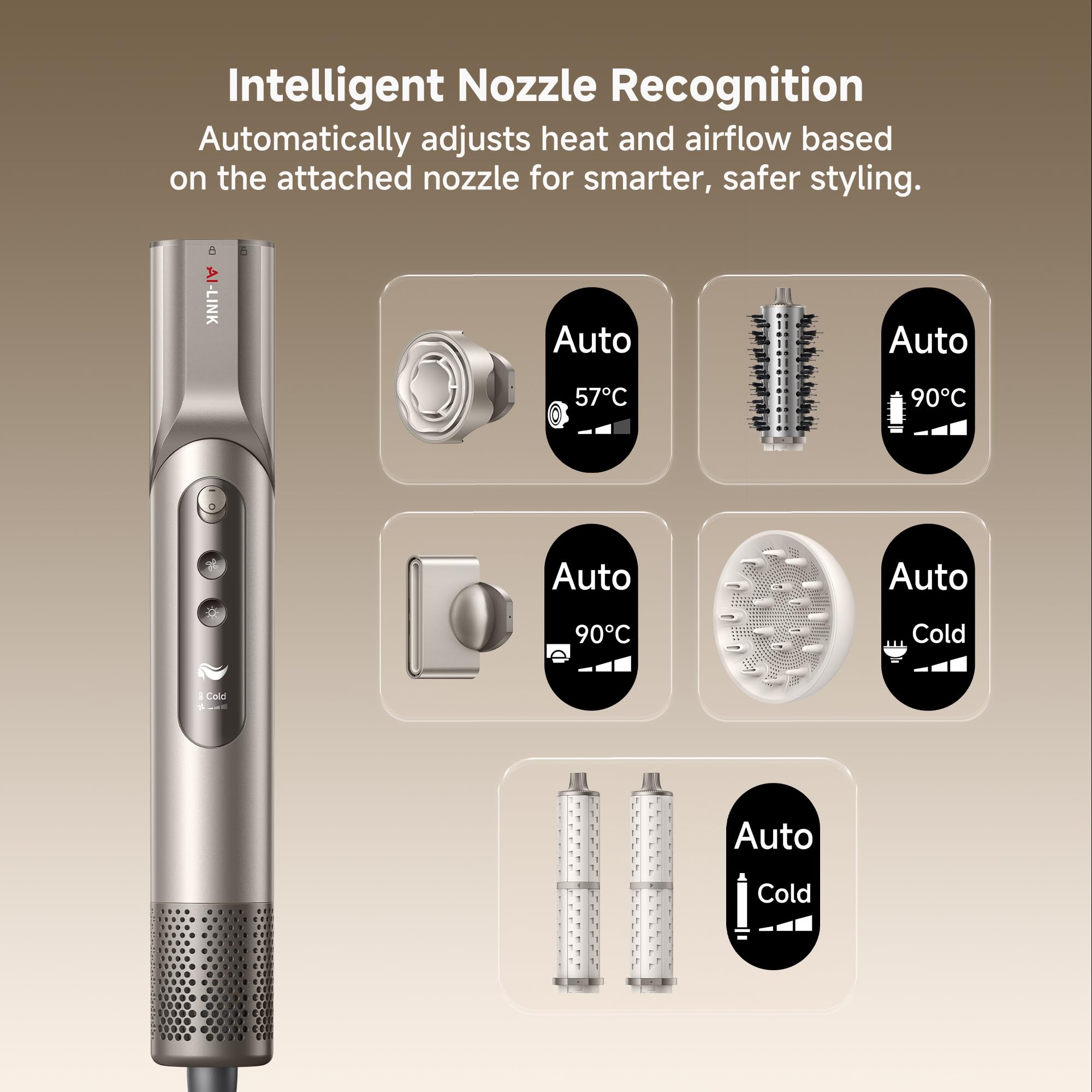 Dreame Dazzle 110000-rpm motor delivers powerful airflow for fast drying.