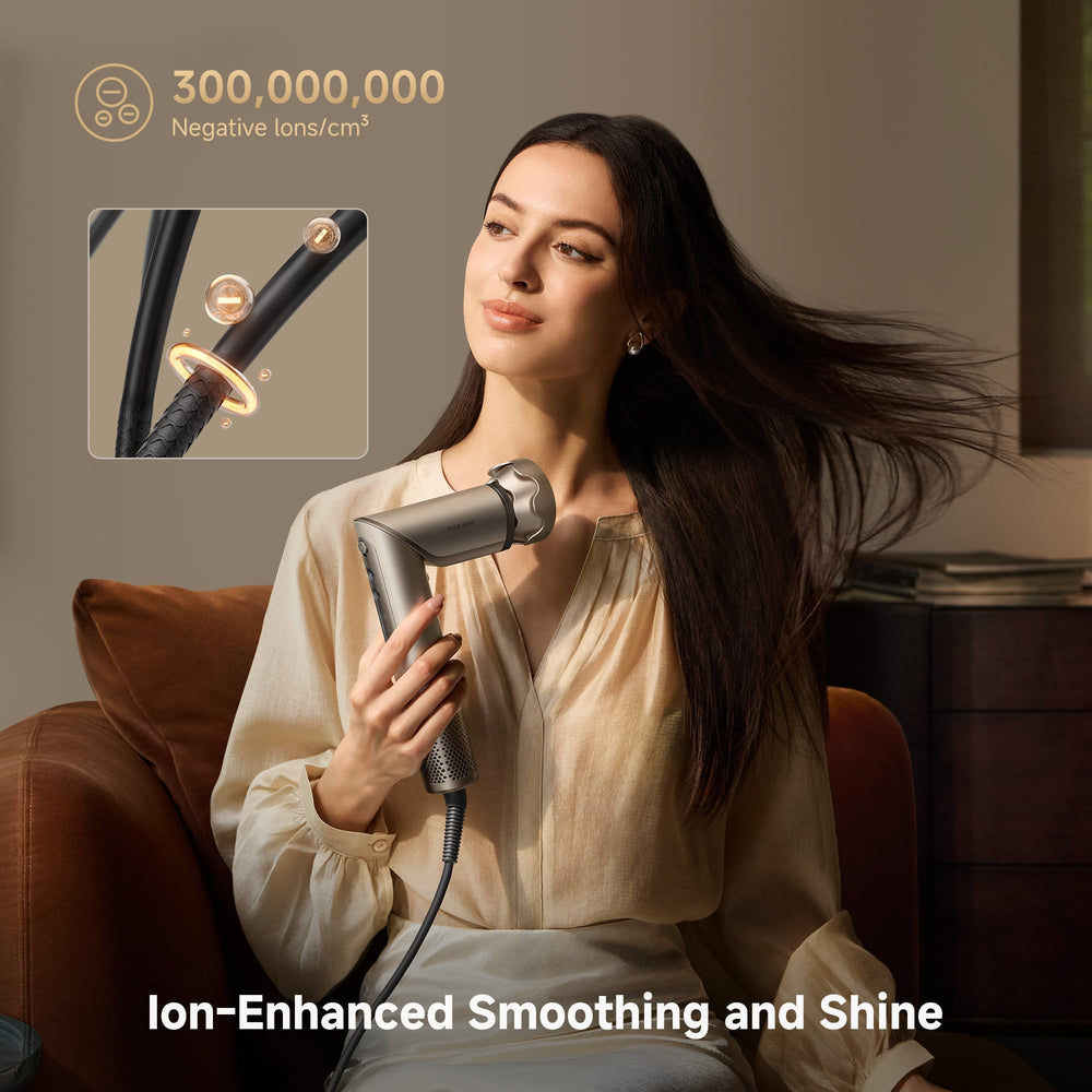 Dreame Dazzle dries shoulder-length hair quickly for time-saving routines.
