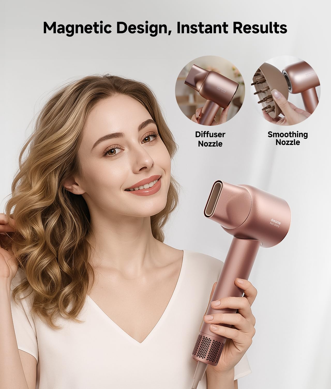 DREAME Hair Glory 360° rotating nozzle enables versatile styling in seconds.