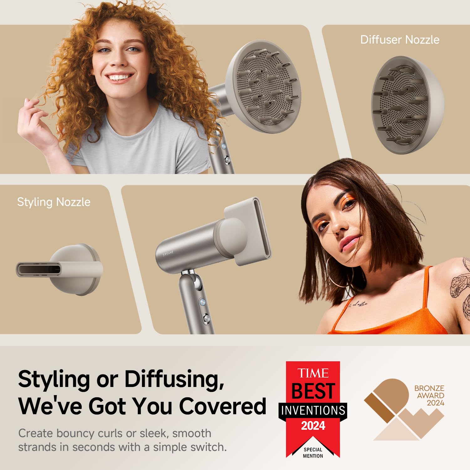 Dreame Pocket Pro-ionic-care-frizz-control neutralizes frizz and adds shine.