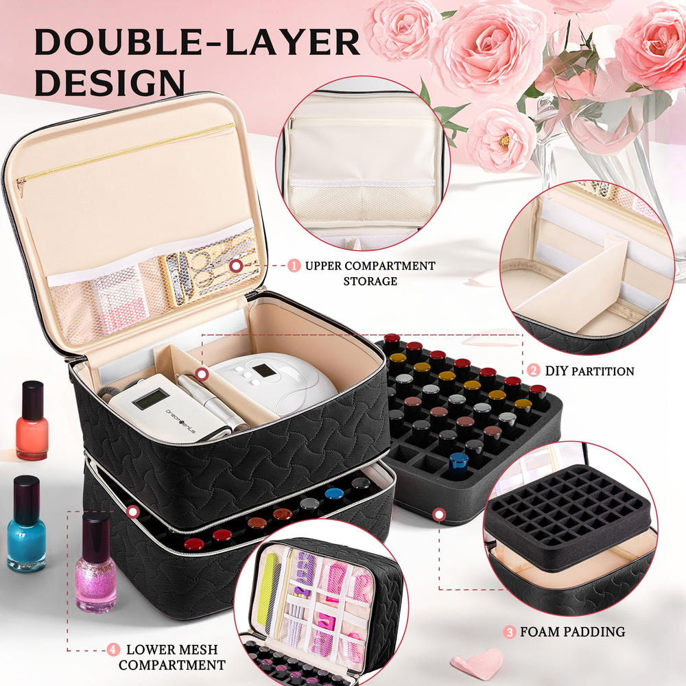 DreamGenius large-capacity storage for nail art tools like stickers and rhinestones.