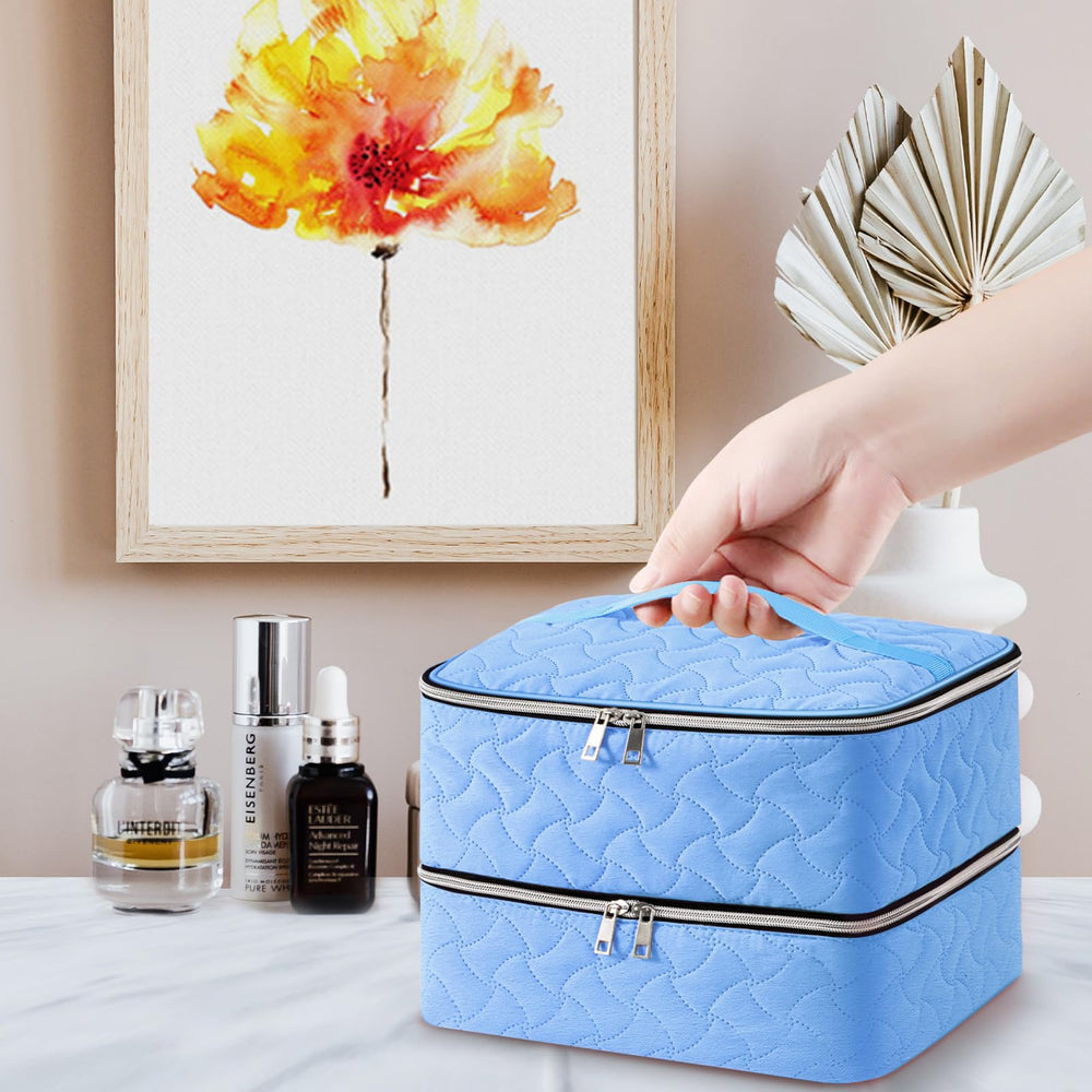 DreamGenius Nail Polish Organizer Case compact dimensions ideal for home and travel.