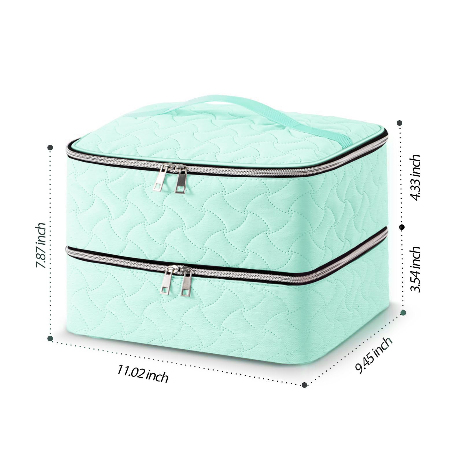 DreamGenius Nail Polish Organizer Case lower layer showing 42 bottles secure storage.
