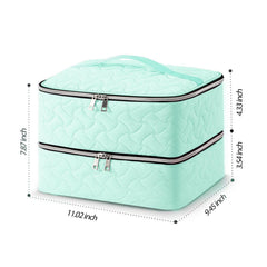 DreamGenius Nail Polish Organizer Case lower layer showing 42 bottles secure storage.