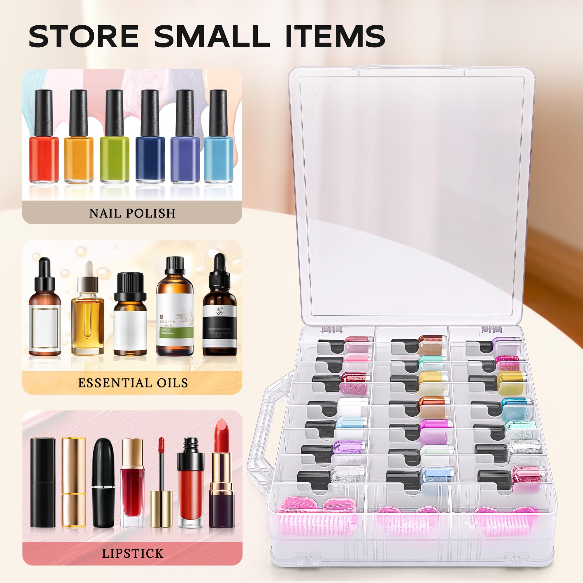 DreamGenius Nail Polish Organizer Compact Design saves counter space on dresser or vanity
