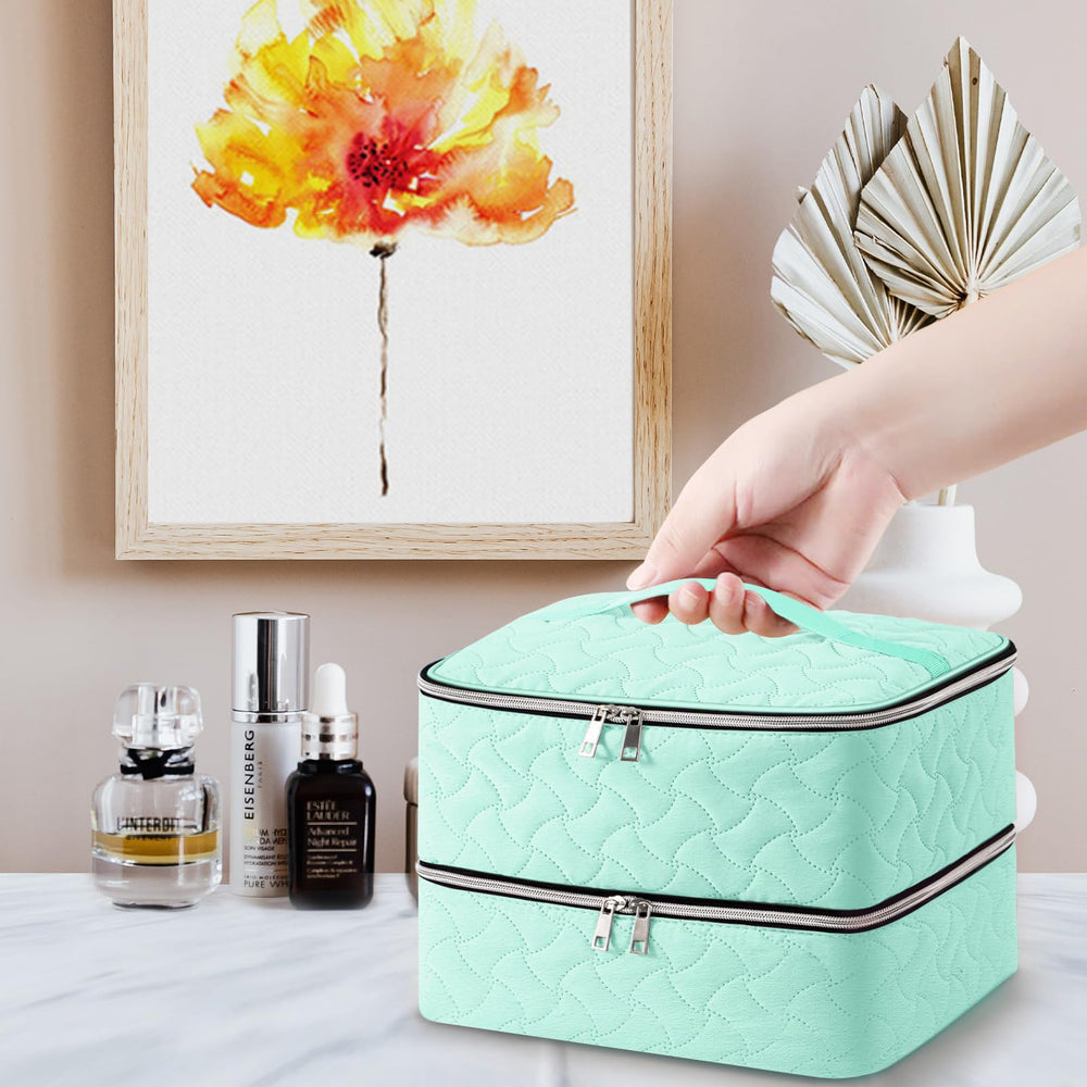 DreamGenius Nail Polish Organizer Case green gift-ready packaging and design.