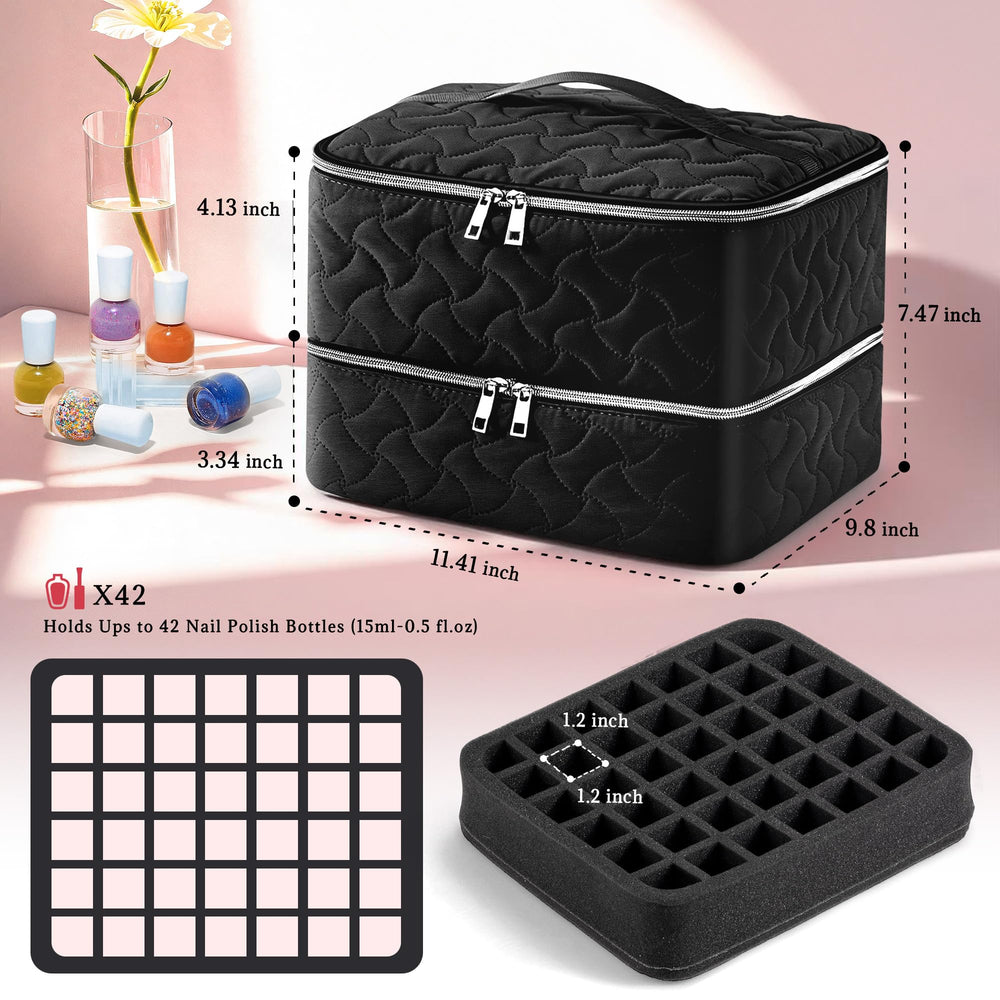 DreamGenius portable handle enables easy on-the-go manicure storage.