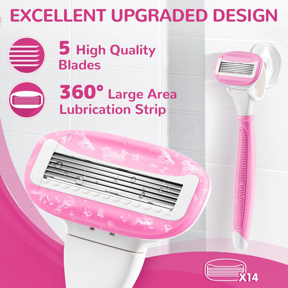 DreamGenius pink razor shower holder keeps blades accessible during showers.