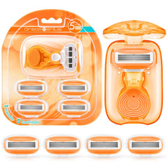 DreamGenius travel razor orange case demonstrates cruise-ready grooming on the go.