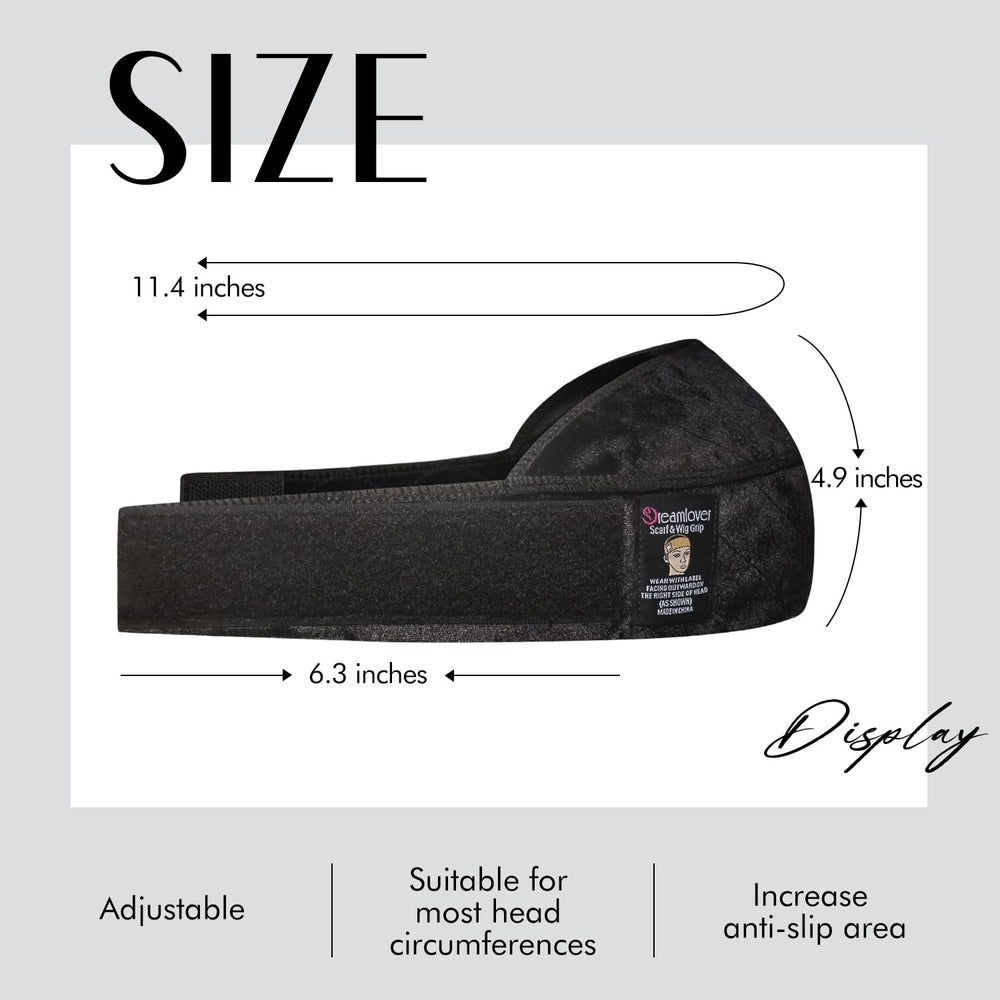 Dreamlover wig grip band black color close-up shows discreet design