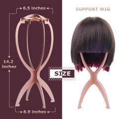 Dreamlover rose-gold wig head stand collapsible design for compact packing.