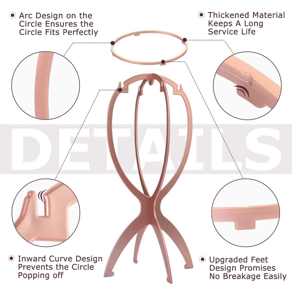 Dreamlover wig stand 0.16-inch thick plastic prevents deformation and wear.
