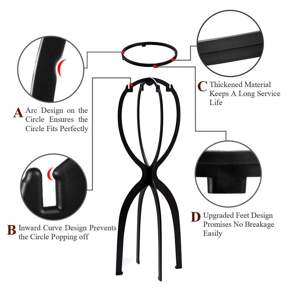 Dreamlover wig-stand-upgraded-strong-parts reinforced joints for secure wig drying.