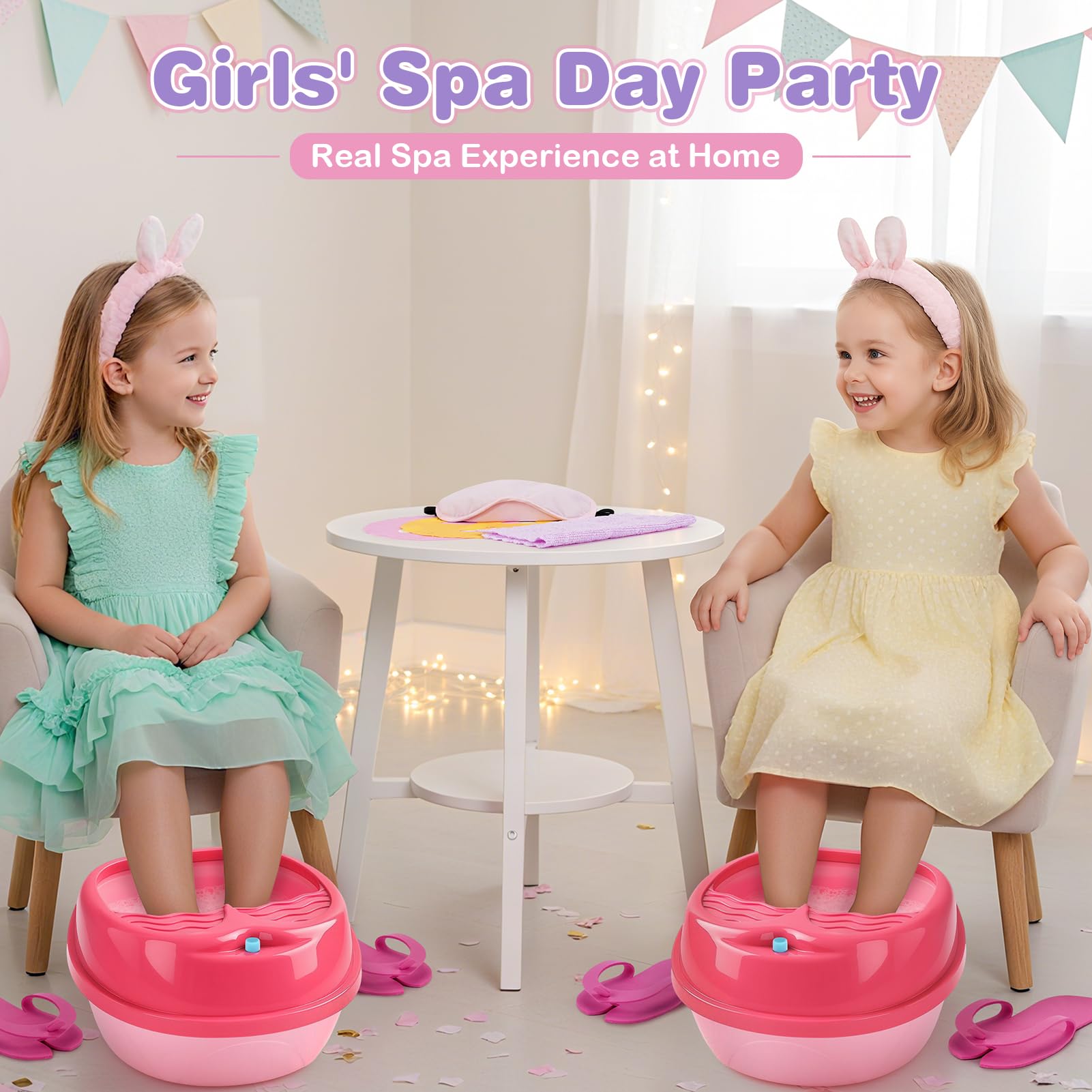 Dreamon Kids Cozy Slippers keep tiny feet comfy during spa day