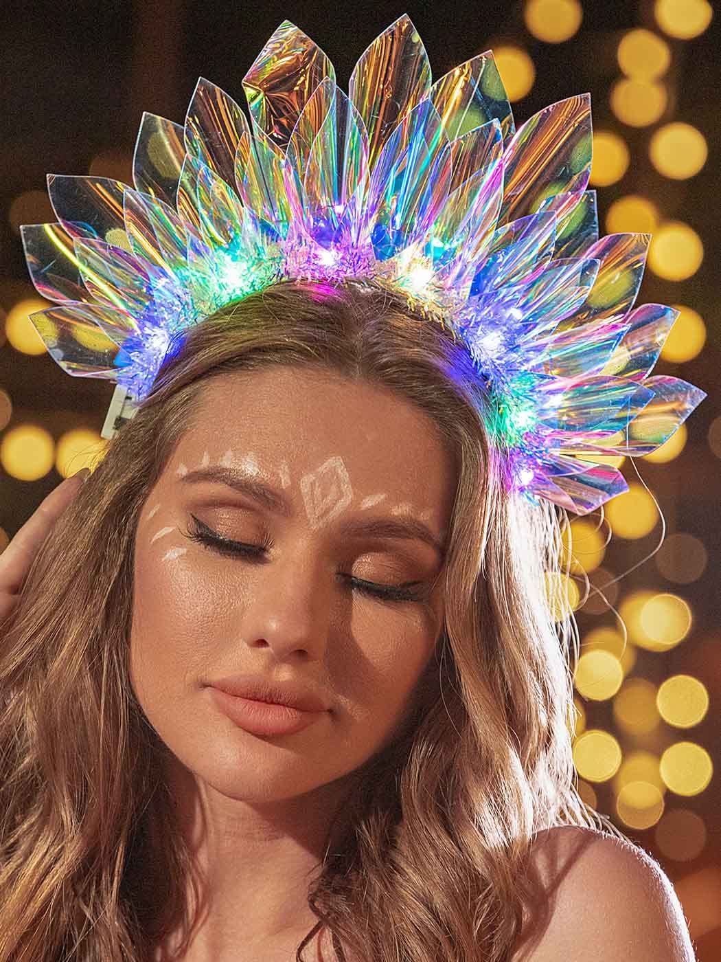 DRESBE colorful LED light headband suits holidays, parties, and photography sessions.