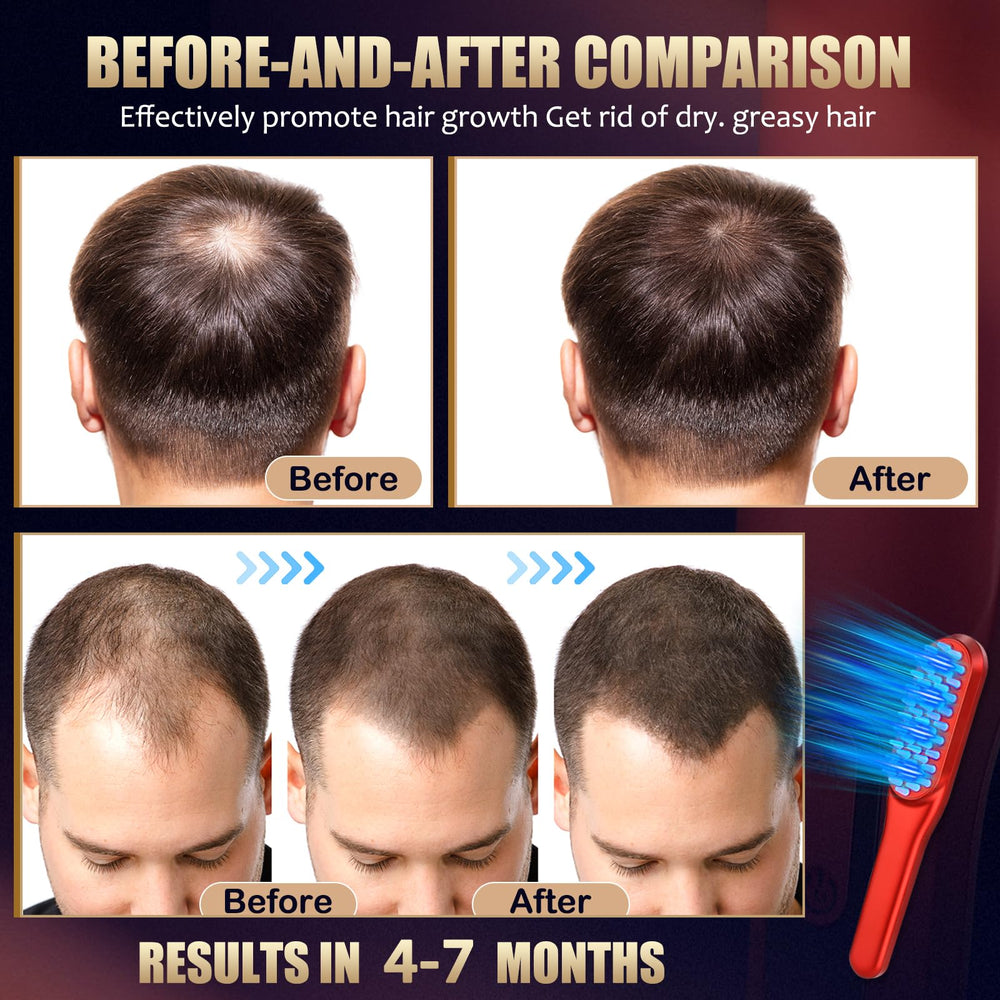 DREWALA Laser Hair Growth Comb in-use demonstrates easy home care routine.
