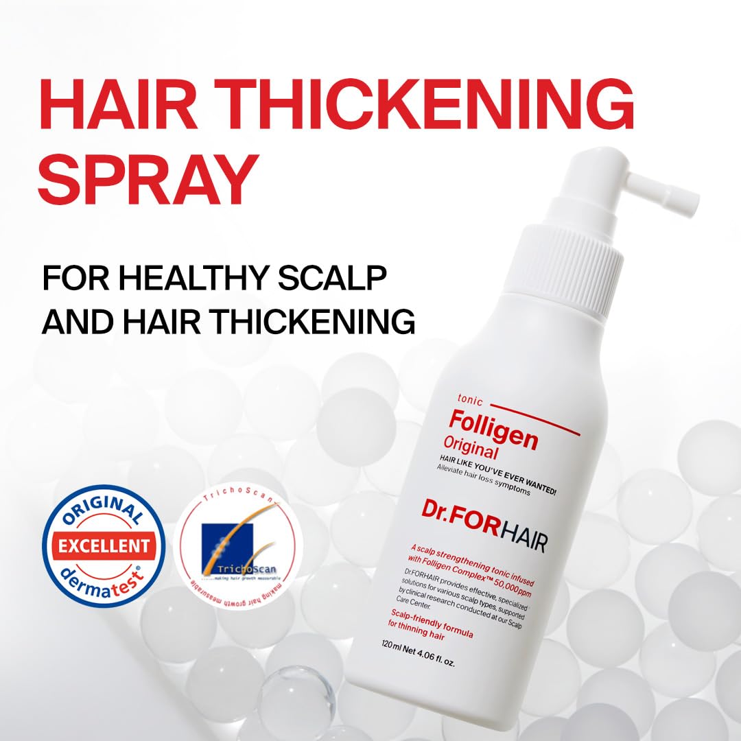 DR.FORHAIR Folligen Tonic ingredients illustration highlights nourishing botanicals.