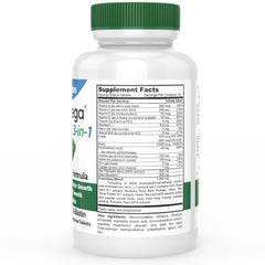 DrFormulas HairOmega pills closeup showing 5000 mcg biotin supporting hair vitality.