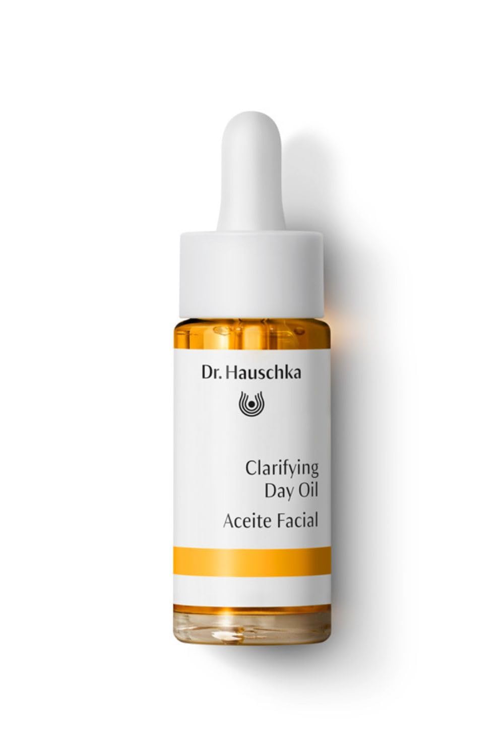 Dr Hauschka Clarifying Day Oil bottle shows lightweight fast-absorbing formula for balanced skin