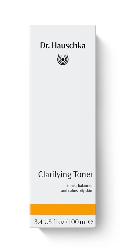Dr. Hauschka Clarifying Toner label front highlighting gentle blemish-prone skin support.
