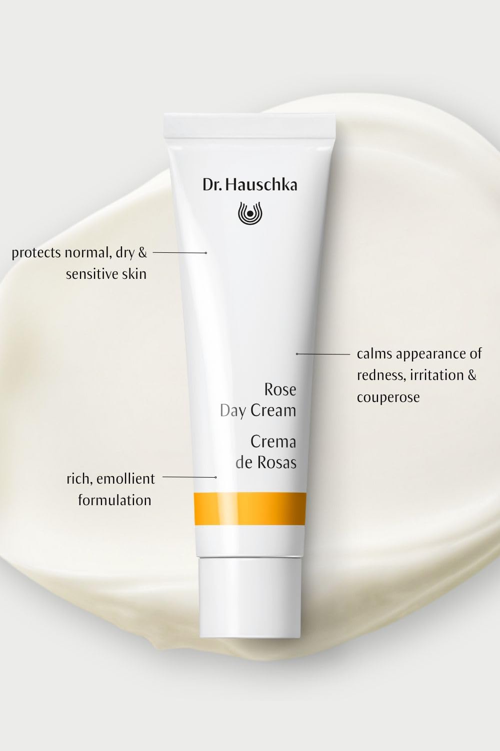 Dr. Hauschka Rose Day Cream rose essence highlights nourishing balm texture.