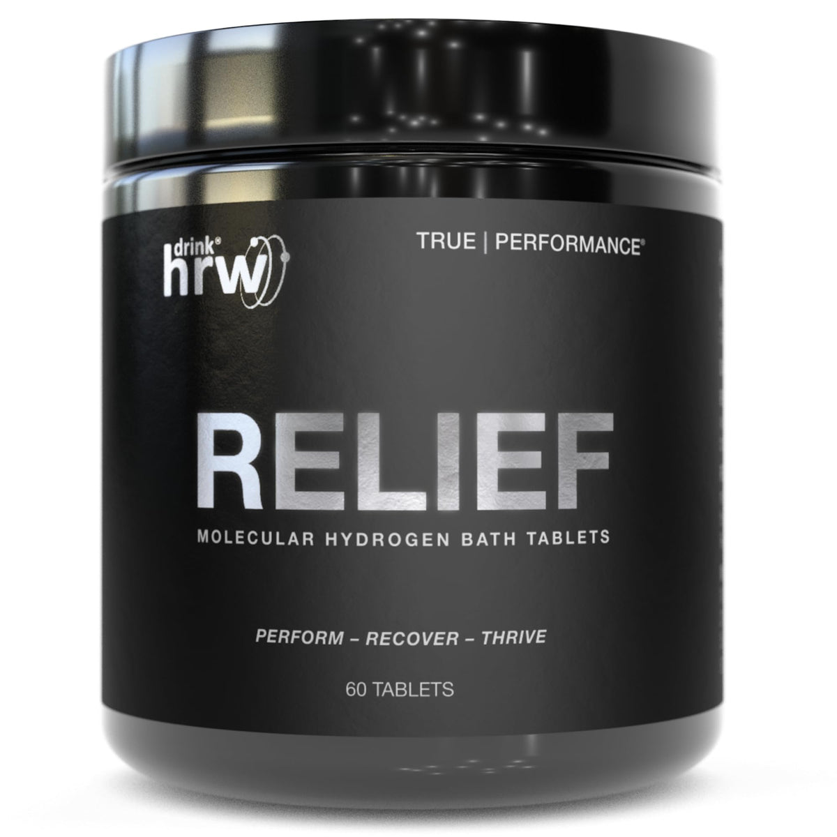 DRINK HRW RELIEF bath tablet packaging, convenient recovery solution.