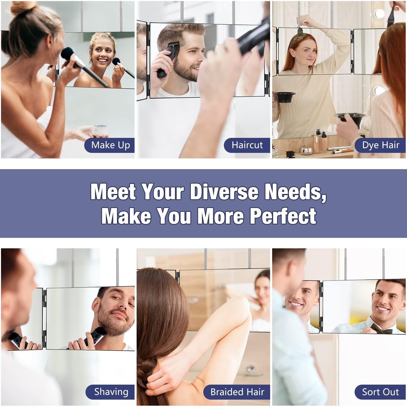 Dripex 3 Way Mirror folded compact emphasizes travel readiness
