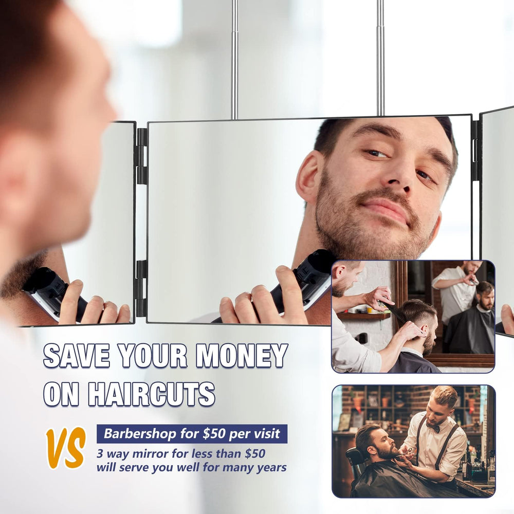 Dripex 3 Way Mirror wall hanging demonstrates flexible mounting options